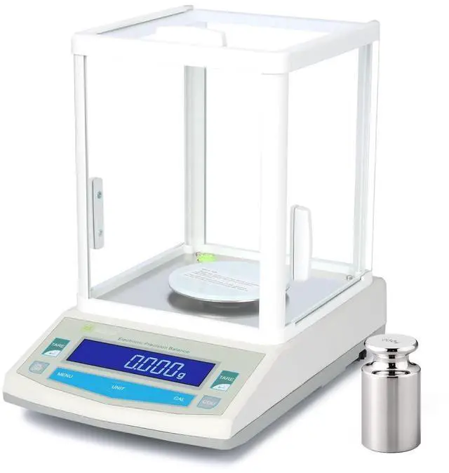 Main image of Analytical Balance, 500g x 0.001g/1mg High Precision Lab Scale, Digital Balance - 5 Weighing Units, Glass Draftshield, RS232 Interface & Piece Counting, 200g Calibration Weight