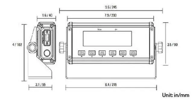 Alt view image 6 of 6 - VIC-100 Indicator, Easy to See Large LCD Display with Backlight, RS232, USB Interface, NTEP Legal for Trade CC# 25-028, Compatible with Floor Scale, Drum Scale, or Any Base