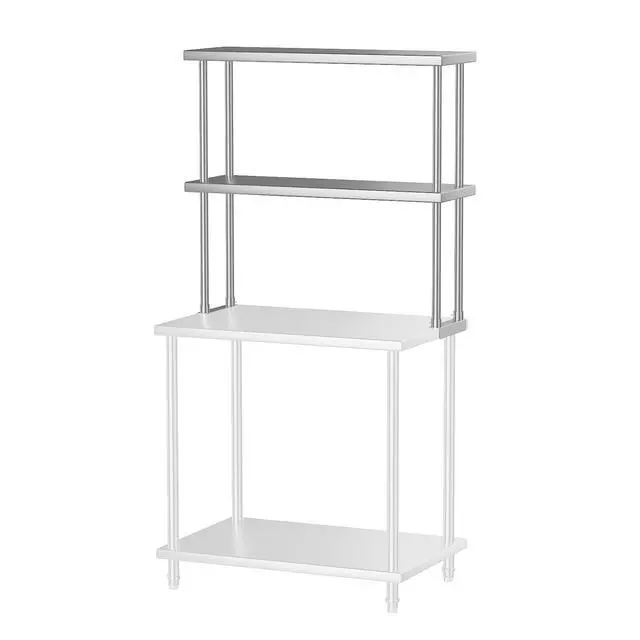 Main image of Stainless Steel Overshelf Shelves for Work & Prep Table 12 in x 36 in, 2 Tier Double Deck Overshelf with Adjustable Shelf, Commercial Countertop Shelf for Kitchen, Restaurant
