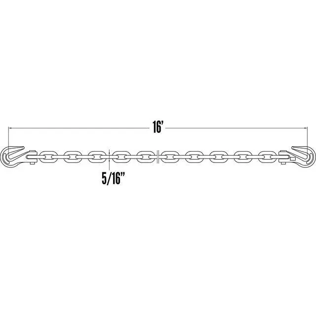 Alt view image 4 of 6 - Grade 70 Transport Chain with Clevis Grab Hooks, 5/16 Inch x 16 Foot Load Chain, Easily Secure Heavy Loads to A Truck Or Flatbed Trailer, 4,700 Pound Working Load Limit, 2 Pack