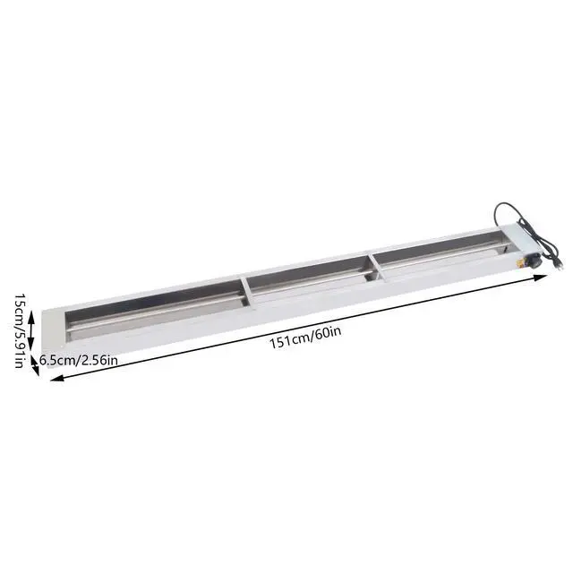 Alt view image 4 of 6 - 60" Electric Strip Heater 1000W 110V Commercial Grade Infrared Food Warmer Temperature Adjustable Overhead Warmer (60 Inch)