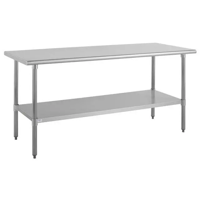 Main image of Commercial Worktable, Stainless Steel Kitchen Prep Table 30" Dx72 W with Undershelf, NSF, 18ga/304SS (28W-006)