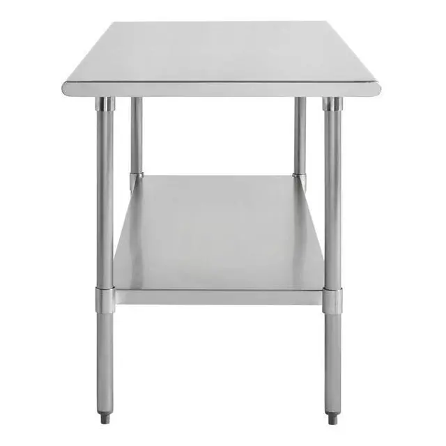 Alt view image 2 of 6 - Commercial Worktable, Stainless Steel Kitchen Prep Table 30" Dx72 W with Undershelf, NSF, 18ga/304SS (28W-006)