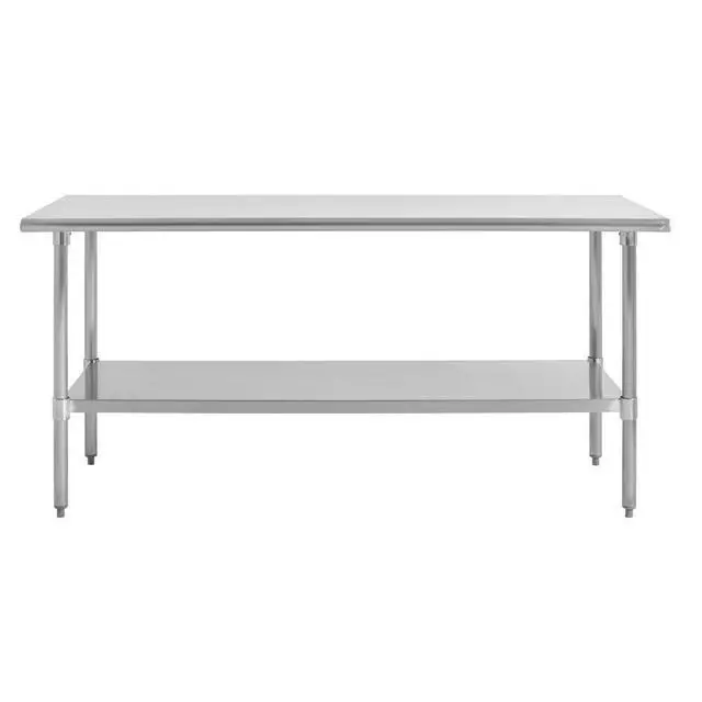 Alt view image 3 of 6 - Commercial Worktable, Stainless Steel Kitchen Prep Table 30" Dx72 W with Undershelf, NSF, 18ga/304SS (28W-006)