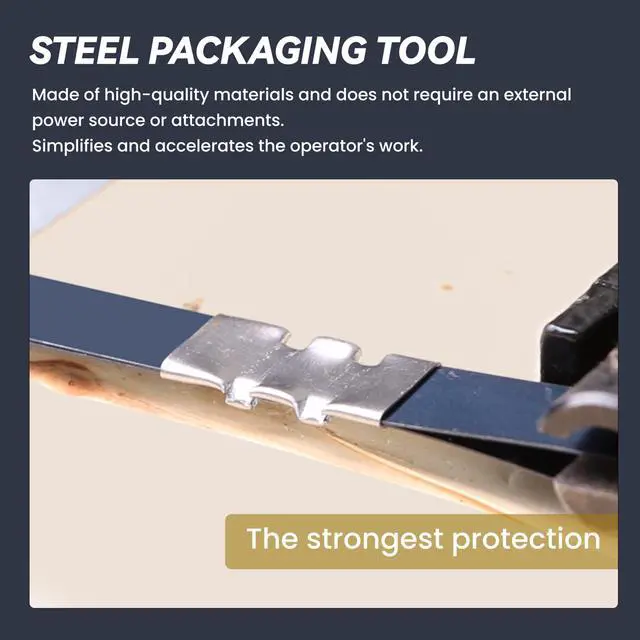 Alt view image 2 of 6 - Steel Strapping Kit Tool Set for Pallet Packaging - Tensioner, Sealer, Cutter, 300 Open Seals for 3/4" Steel Metal Banding
