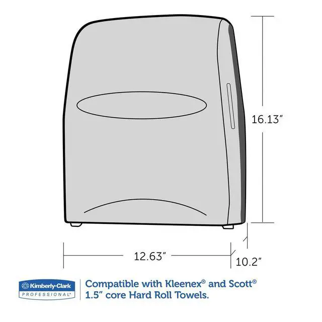 Alt view image 5 of 6 - Kimberly-Clark 09990 Sanitouch Hard Roll Towel Disp, 12 63/100w x 10 1/5d x 16 13/100h, Smoke