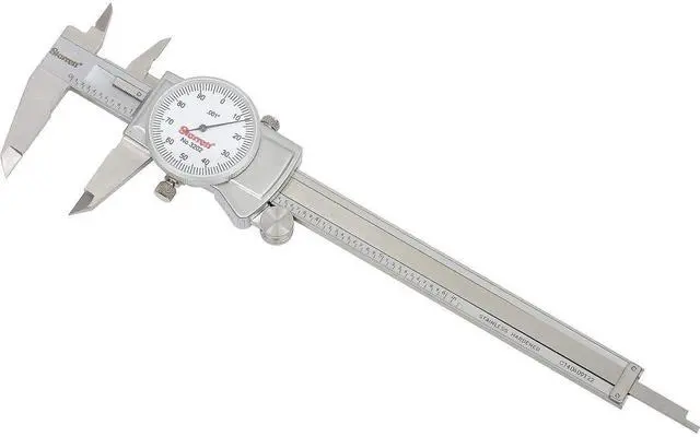Main image of 1202-6 Dial Caliper, Stainless Steel, White Face, 0-6" Range, +/-0.001" Accuracy, 0.001" Resolution