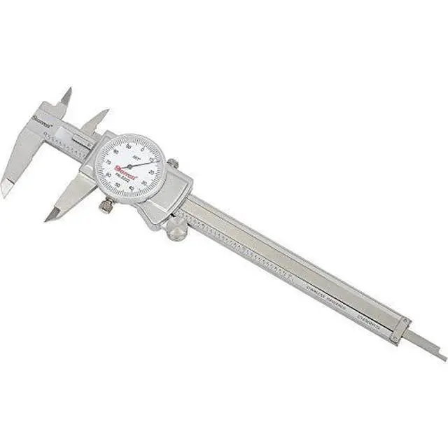 Alt view image 2 of 3 - 1202-6 Dial Caliper, Stainless Steel, White Face, 0-6" Range, +/-0.001" Accuracy, 0.001" Resolution