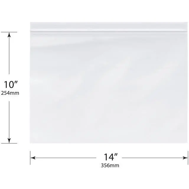 Alt view image 2 of 2 - 14" x 10" (Case of 500), 4 Mil Heavy Duty Zipper Reclosable Plastic Bags