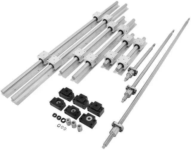 Main image of Linear Rail, Ballscrew x 3, RM1605-350mm 650mm 1050mm x 2 Linear Rail Support, 12 CNC Kit Linear Shaft Optical Axis