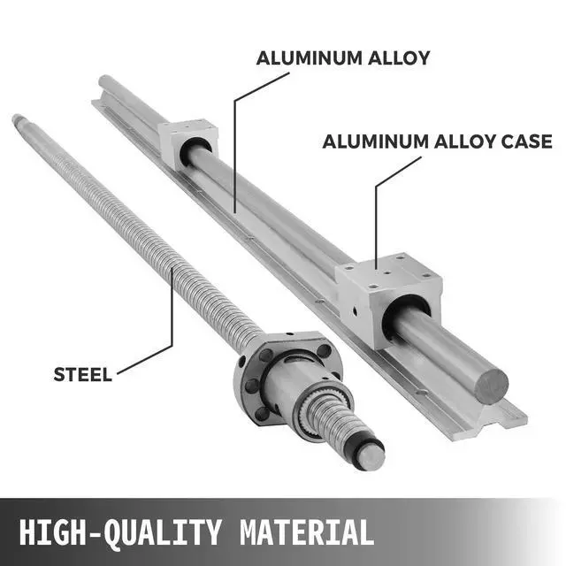 Alt view image 4 of 6 - Linear Rail, Ballscrew x 3, RM1605-350mm 650mm 1050mm x 2 Linear Rail Support, 12 CNC Kit Linear Shaft Optical Axis