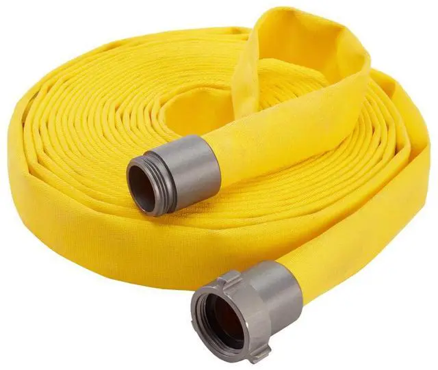 Alt view image 4 of 6 - Fire Hose - 1 inch x 50' Lay Flat Water Hose - Made in the USA - Yellow Forestry Firefighter Hose - NH Couplings