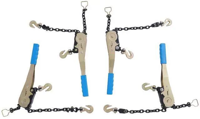 Main image of 4 Pack EZ Ratchet Chain Binder 1/4-5/16 '' 2500 lbs Heavy Duty Tie Down Hauling Chain Binder with G70 Grab Hook Easy Ratcheting Chain Load Binder for Flatbed Trailers Trucks Vehicles