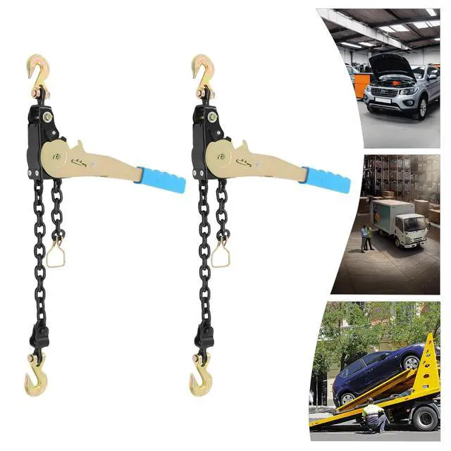 Alt view image 4 of 6 - 4 Pack EZ Ratchet Chain Binder 1/4-5/16 '' 2500 lbs Heavy Duty Tie Down Hauling Chain Binder with G70 Grab Hook Easy Ratcheting Chain Load Binder for Flatbed Trailers Trucks Vehicles
