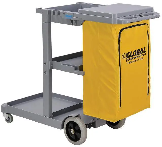 Main image of Janitor Cart Gray with 25 Gallon Vinyl Bag