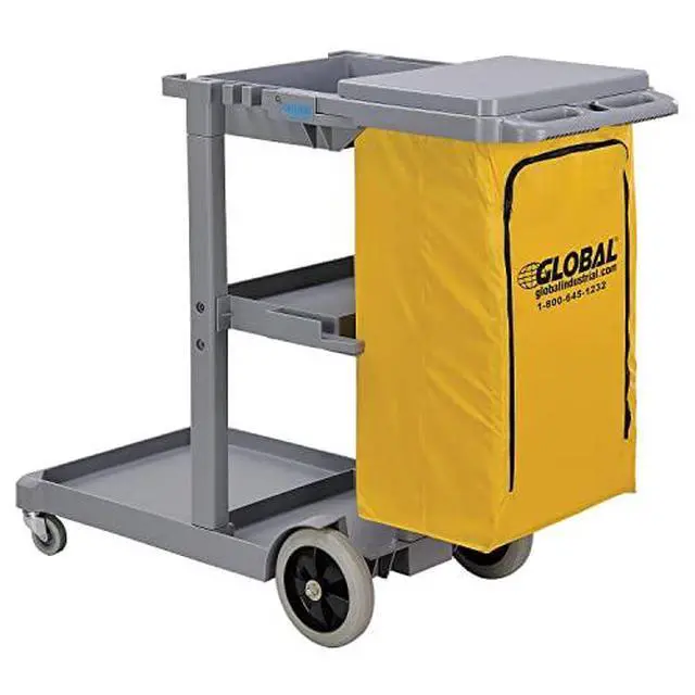 Alt view image 2 of 6 - Janitor Cart Gray with 25 Gallon Vinyl Bag