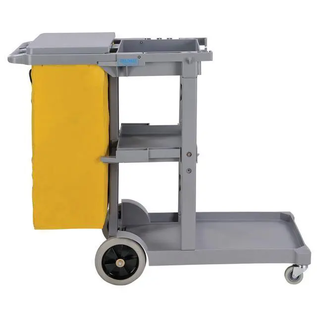 Alt view image 5 of 6 - Janitor Cart Gray with 25 Gallon Vinyl Bag