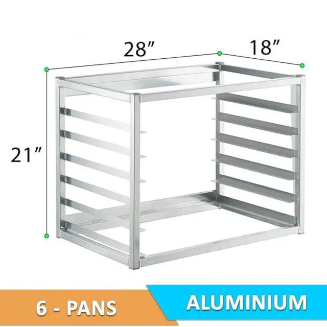 Alt view image 2 of 5 - 28" x 18" x 21" Aluminum Wall Mounted Sheet/Bun Pan Rack | Fits 6 Full-Size Sheet Pans | Commercial-Grade Perfect for Bakeries, Restaurants, and Catering Kitchens | NSF Certified