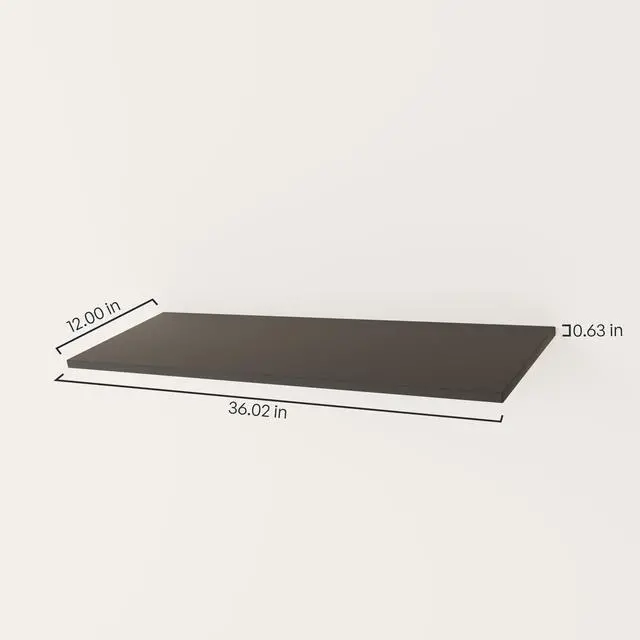 Alt view image 3 of 6 - Adjustable Closet Organizer Shelf Board Black 36 x 12 Inch 3 Piece Set Wardrobe Shelf Board for Open Closet System Scratch Resistant Easy Assembly Made in Canada