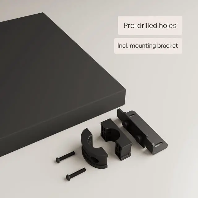 Alt view image 6 of 6 - Adjustable Closet Organizer Shelf Board Black 36 x 12 Inch 3 Piece Set Wardrobe Shelf Board for Open Closet System Scratch Resistant Easy Assembly Made in Canada