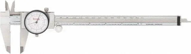 Main image of 17-966-3 Dual Scale Inch Metric Dial Caliper: 0" to 8" (0 to 200mm) Range