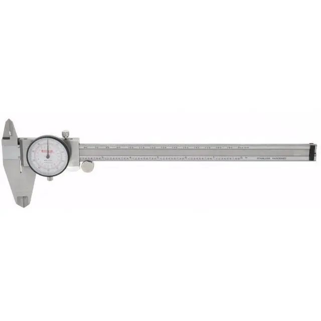 Alt view image 2 of 4 - 17-966-3 Dual Scale Inch Metric Dial Caliper: 0" to 8" (0 to 200mm) Range