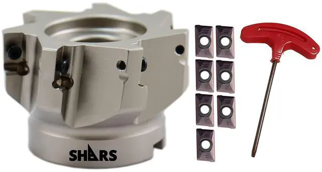 Main image of 3" 90 Degree Square Shoulder Indexable Face Mill with 7 pcs APKT1604 Carbide Insert 404-1869W+404-6541(7) P[