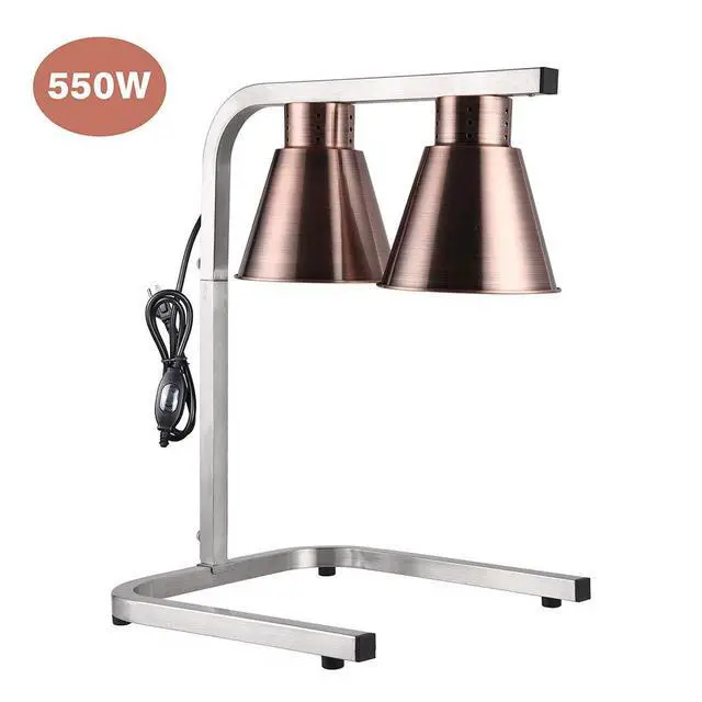 Alt view image 3 of 6 - Commercial Heat Lamp Free Standing Food Warmer 2-Bulb Countertop Buffet Food Court Restaurants