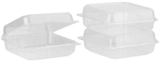 Alt view image 3 of 3 - KE-HC99PLA-1C 9''x9' PLA Hinged Container