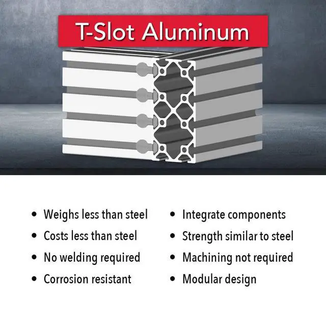 Alt view image 5 of 6 - 8020, 25-5010, 25 Series 50mm x 100mm 25x100 T-Slotted Aluminum Extrusion DIY Extruded Linear Slot Bar Heavy Duty Rail Metric (Clear Anodize, 1525mm Long)