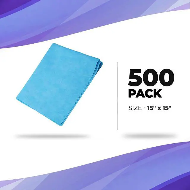 Alt view image 2 of 6 - Sterilization Wraps, 15 x 15 Inches, 500 Pack, 4-Layer SMMS Non-Woven Fabric, Compatible with Steam, ETO & Plasma, High Bacterial Filtration Efficiency