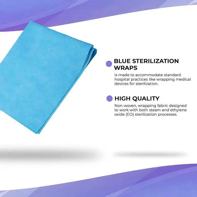 Alt view image 3 of 6 - Sterilization Wraps, 15 x 15 Inches, 500 Pack, 4-Layer SMMS Non-Woven Fabric, Compatible with Steam, ETO & Plasma, High Bacterial Filtration Efficiency