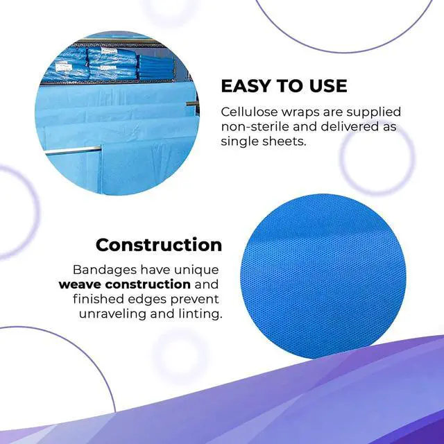 Alt view image 4 of 6 - Sterilization Wraps, 15 x 15 Inches, 500 Pack, 4-Layer SMMS Non-Woven Fabric, Compatible with Steam, ETO & Plasma, High Bacterial Filtration Efficiency