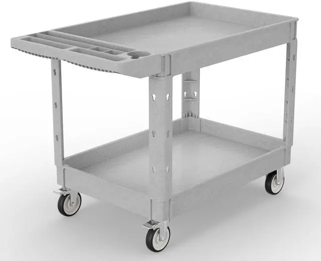 Main image of Heavy Duty Utility Rolling Tool Cart, 1000 lbs Capacity Utility Service Cart with Two Trays and Wheels, 46 x 26-Inch Rolling Service Carts Huge Storage, Garage, Warehouse, Workshop, Gery
