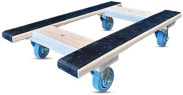 Main image of Made in USA Solid Oak H-Frame Furniture Dolly by - 18x30 Inch, Non-Slip Grip, 4-Inch Thermo Rubber Wheels, 960 lbs Load Capacity - Premium Moving Dolly for Heavy Furniture