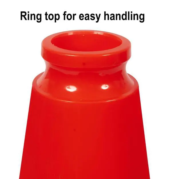 Alt view image 4 of 5 - (Set of 12) 18 inch Traffic Safety Cones with Heavy Duty Black Base Orange Premium PVC with 6' Reflective Collar for No Parking, Training Cones, Caution Cones (12 Pack Cones)