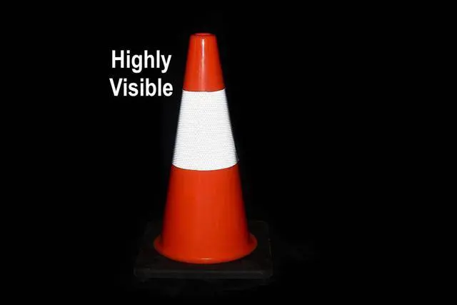 Alt view image 5 of 5 - (Set of 12) 18 inch Traffic Safety Cones with Heavy Duty Black Base Orange Premium PVC with 6' Reflective Collar for No Parking, Training Cones, Caution Cones (12 Pack Cones)