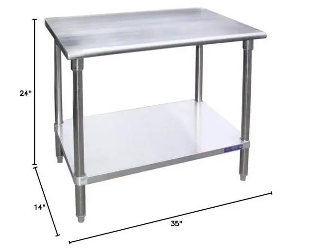 Alt view image 2 of 3 - Stainless Steel Work Table Food Prep Worktable Restaurant Supply 18" x 24" NSF Approved