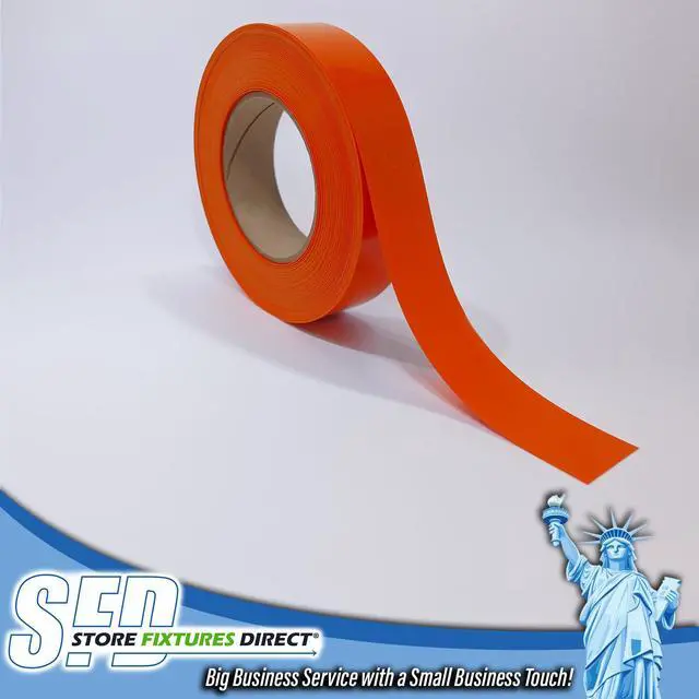 Alt view image 6 of 6 - Decorative Gondola Shelving Vinyl Insert for Ticket Channel 130 FT. x 1.25 in. - 10 Pack - Orange