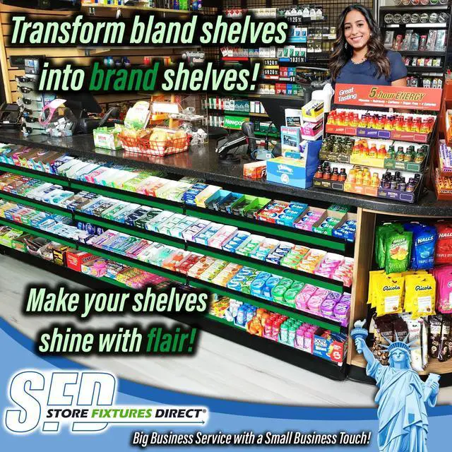 Alt view image 2 of 6 - Decorative Gondola Shelf Vinyl Insert, Ticket Channel Accent Strip 130' x 1.25" - 10 Pack, Green