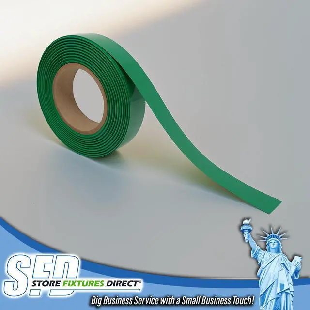 Alt view image 6 of 6 - Decorative Gondola Shelf Vinyl Insert, Ticket Channel Accent Strip 130' x 1.25" - 10 Pack, Green