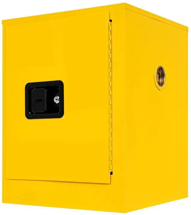 Main image of 4 Gal Flammable Safety Cabinet with Adjustable Shelf | Yellow steel construction, Fire-Resistant & Leakproof, For Garage & Home Workshops