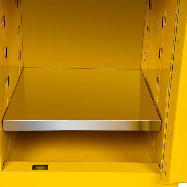 Alt view image 6 of 6 - 4 Gal Flammable Safety Cabinet with Adjustable Shelf | Yellow steel construction, Fire-Resistant & Leakproof, For Garage & Home Workshops