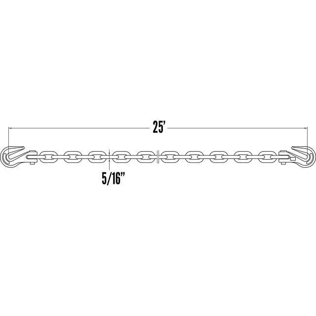 Alt view image 4 of 6 - Grade 70 Transport Chain with Clevis Grab Hooks, 5/16 Inch x 25 Foot Load Chain, Easily Secure Heavy Loads to A Truck Or Flatbed Trailer, 4,700 Pound Working Load Limit