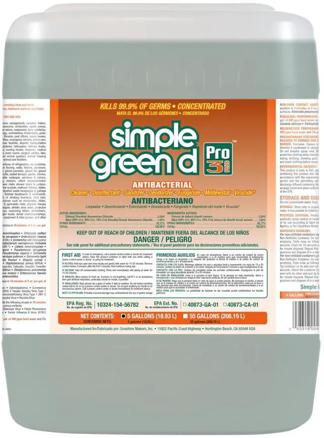 Main image of d Pro 3 Plus Antibacterial Concentrate 5 Gallon