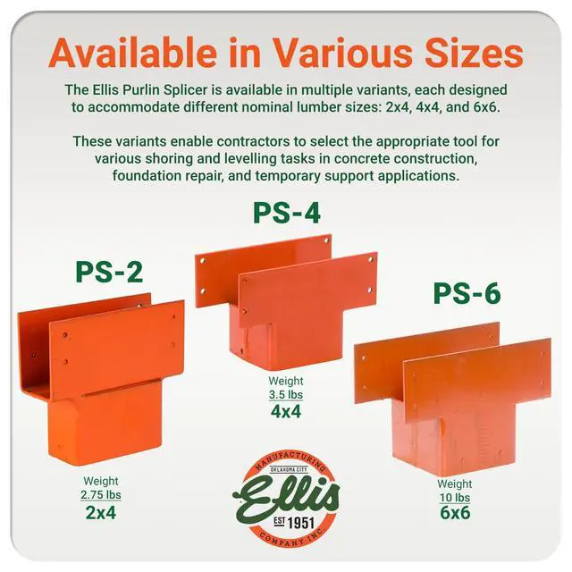 Alt view image 4 of 6 - Manufacturing Company Purlin Splicer - Smooth Connection for Purlins and Shores - Ideal for Building Temporary Supports - 6x6