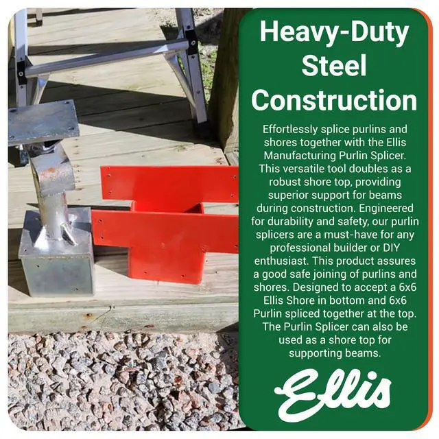 Alt view image 6 of 6 - Manufacturing Company Purlin Splicer - Smooth Connection for Purlins and Shores - Ideal for Building Temporary Supports - 6x6