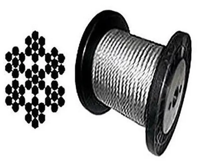 Main image of 7 x 7 Galvanized Aircraft Cable Wire Rope 1/8" - 250, 500 and 1000 ft (1000 ft Reel)