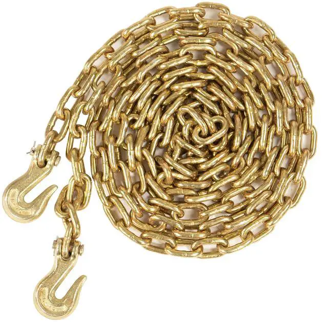 Main image of Grade 70 Transport Chain with Clevis Grab Hooks, 5/16 Inch x 16 Foot Load Chain, Easily Secure Heavy Loads to A Truck Or Flatbed Trailer, 4,700 Pound Working Load Limit