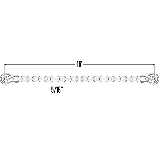 Alt view image 4 of 6 - Grade 70 Transport Chain with Clevis Grab Hooks, 5/16 Inch x 16 Foot Load Chain, Easily Secure Heavy Loads to A Truck Or Flatbed Trailer, 4,700 Pound Working Load Limit